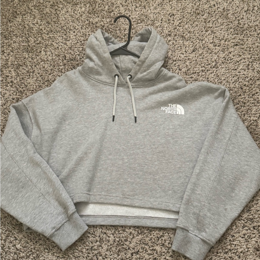 The North Face Women's Gray Cropped Hoodie